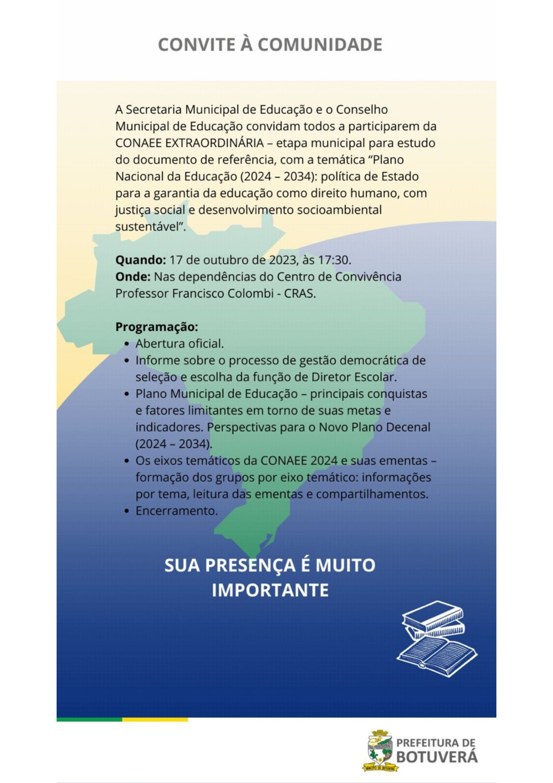 Conferência Municipal de Educação Extraordinária – CONAEE 2024